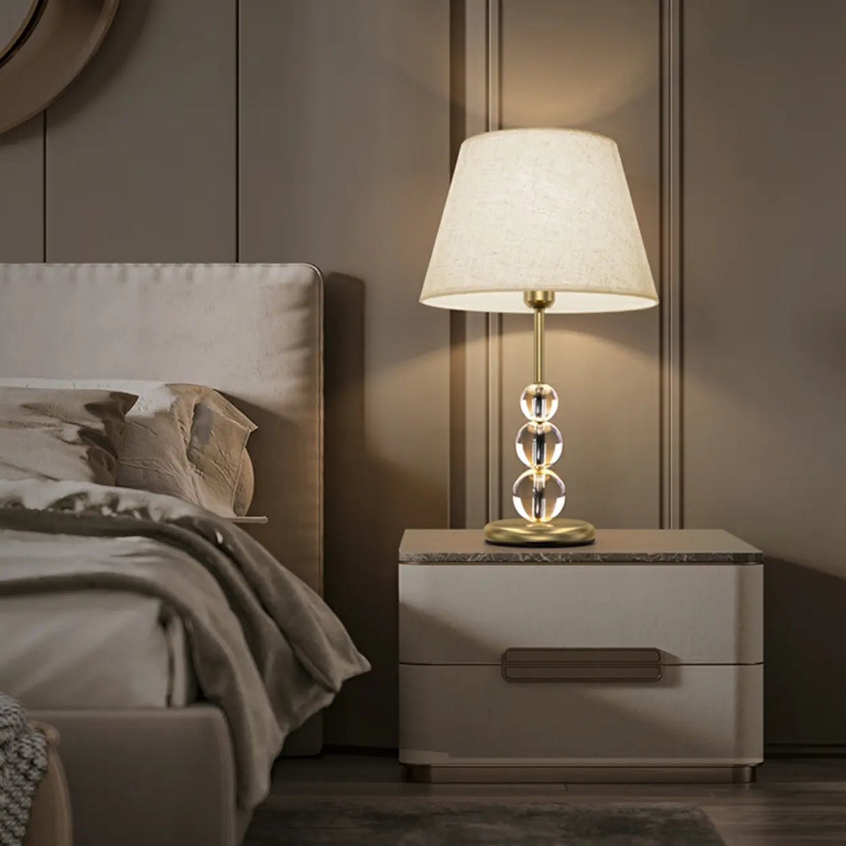 Modern Crystal Ball Base Table Lamp with Rocker Switch Image - 10