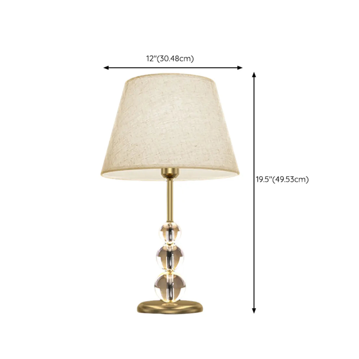 Modern Crystal Ball Base Table Lamp with Rocker Switch