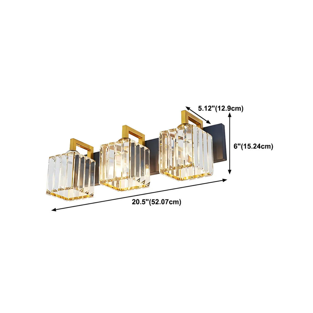Modern Crystal Bathroom Vanity Light with Gold Finish Image - 17