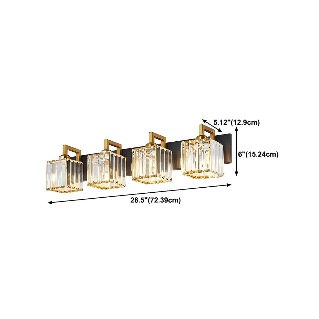 Modern Crystal Bathroom Vanity Light with Gold Finish Image - 18