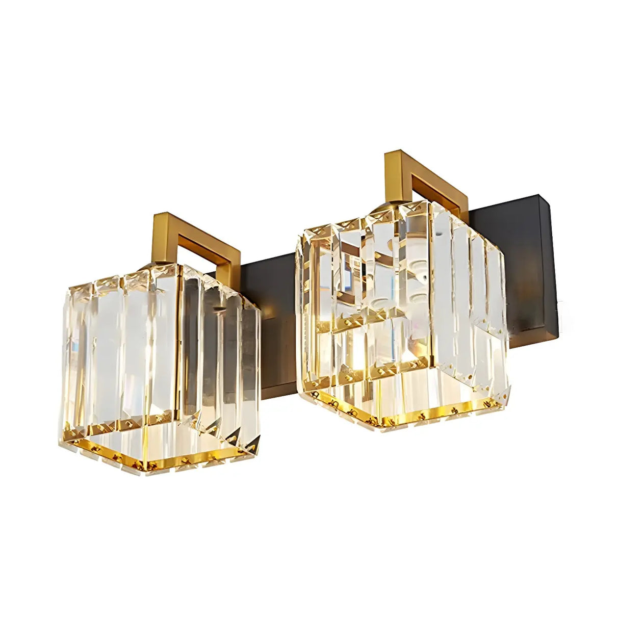 Modern Crystal Bathroom Vanity Light with Gold Finish Image - 6