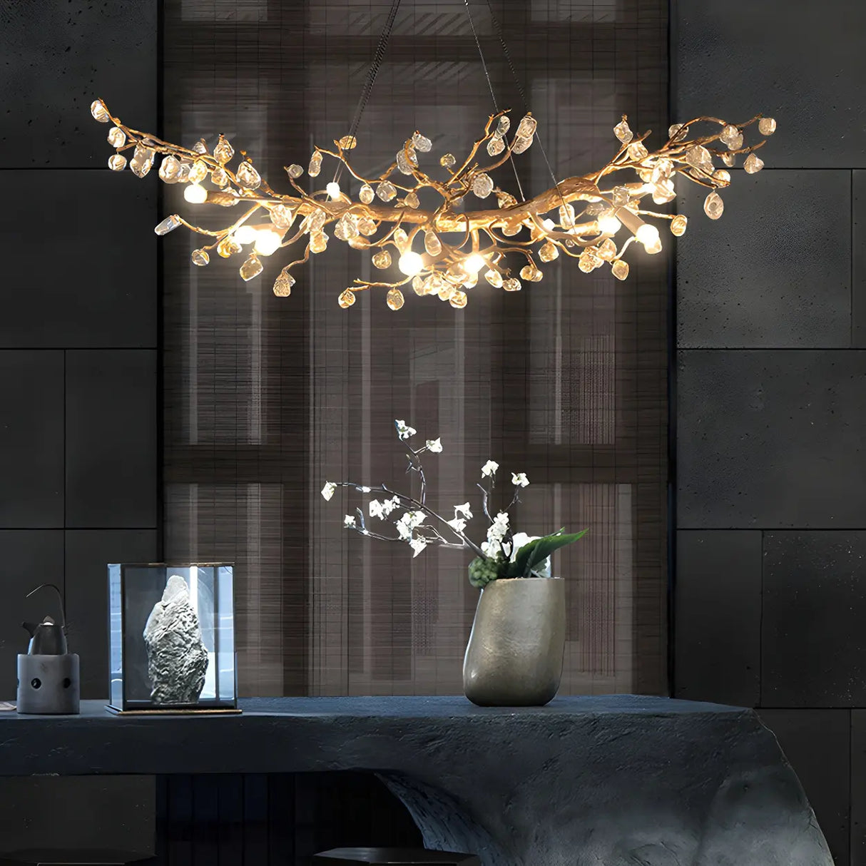 Modern Crystal Branch Chandelier for Dining Room Decor Image - 15
