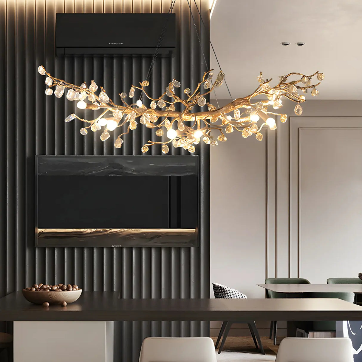 Modern Crystal Branch Chandelier for Dining Room Decor Image - 3