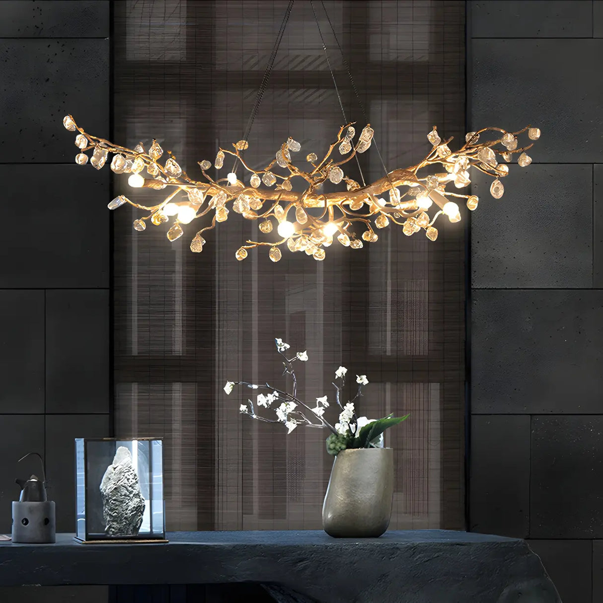 Modern Crystal Branch Chandelier for Dining Room Decor Image - 5