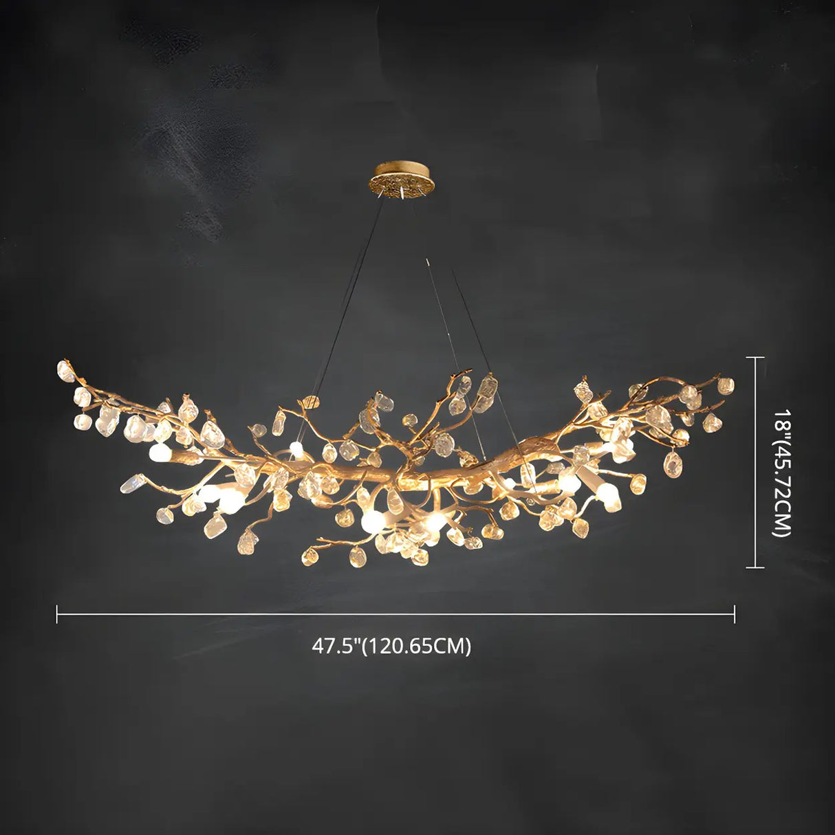 Modern Crystal Branch Chandelier for Dining Room Decor Image - 7