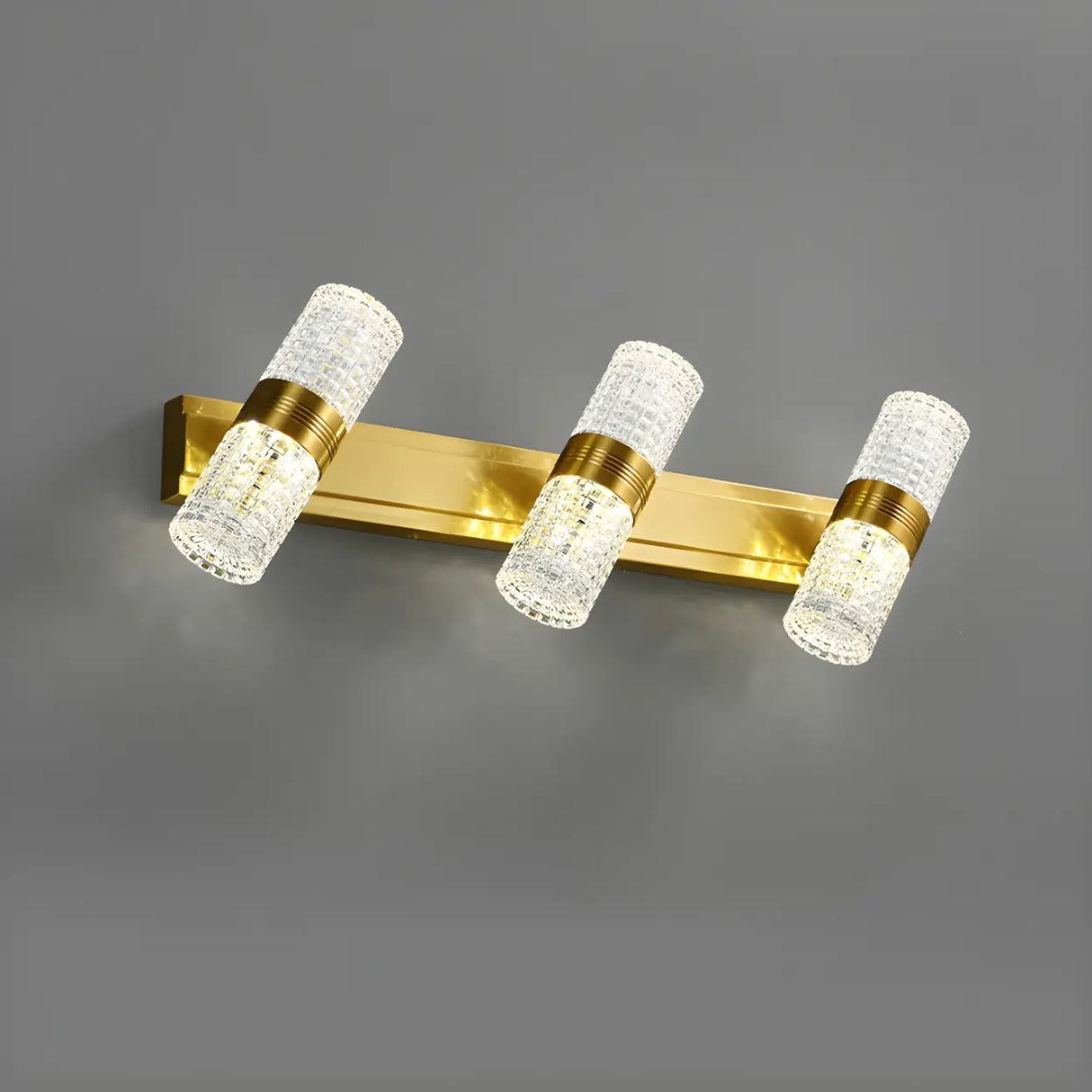 Modern Crystal Brass Wall Light, 4-Light Vanity Fixture Image - 10