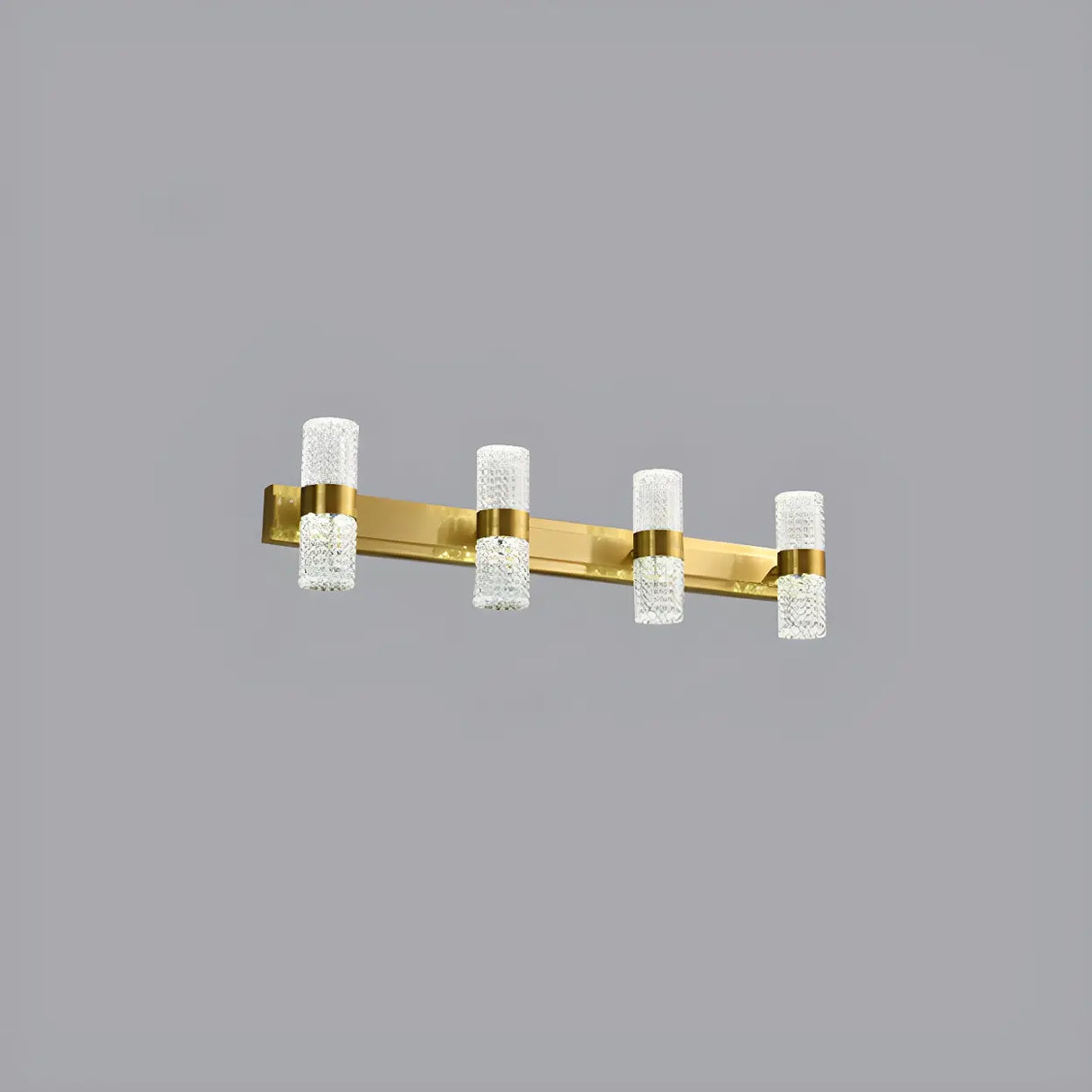 Modern Crystal Brass Wall Light, 4-Light Vanity Fixture Image - 5