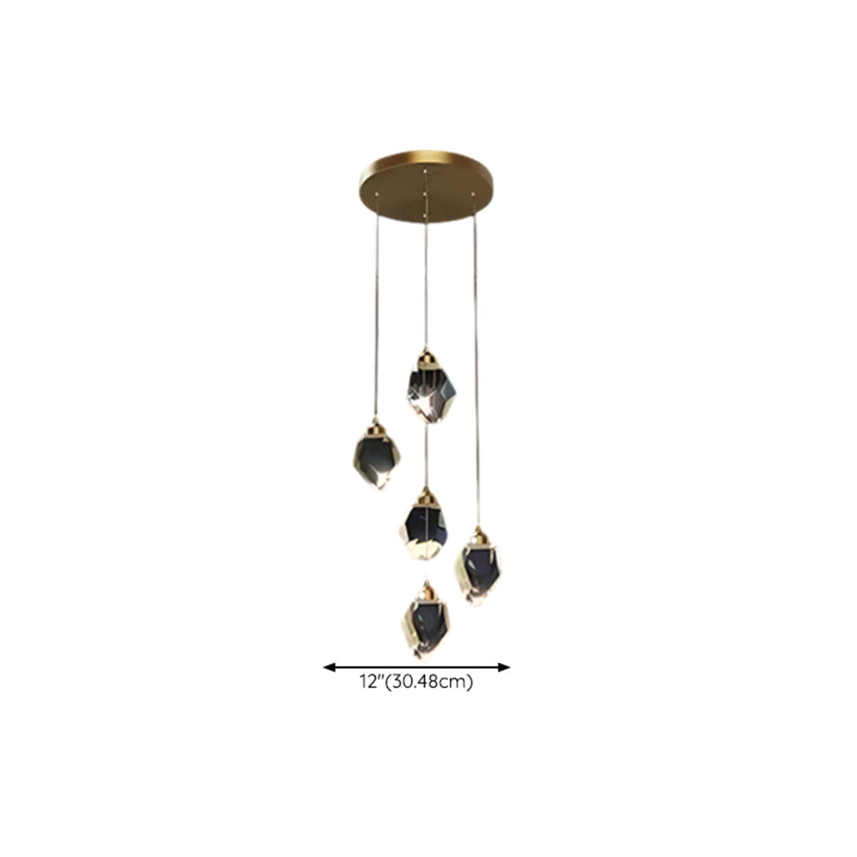 Modern Crystal Cluster String Led Pendant Light Image - 22