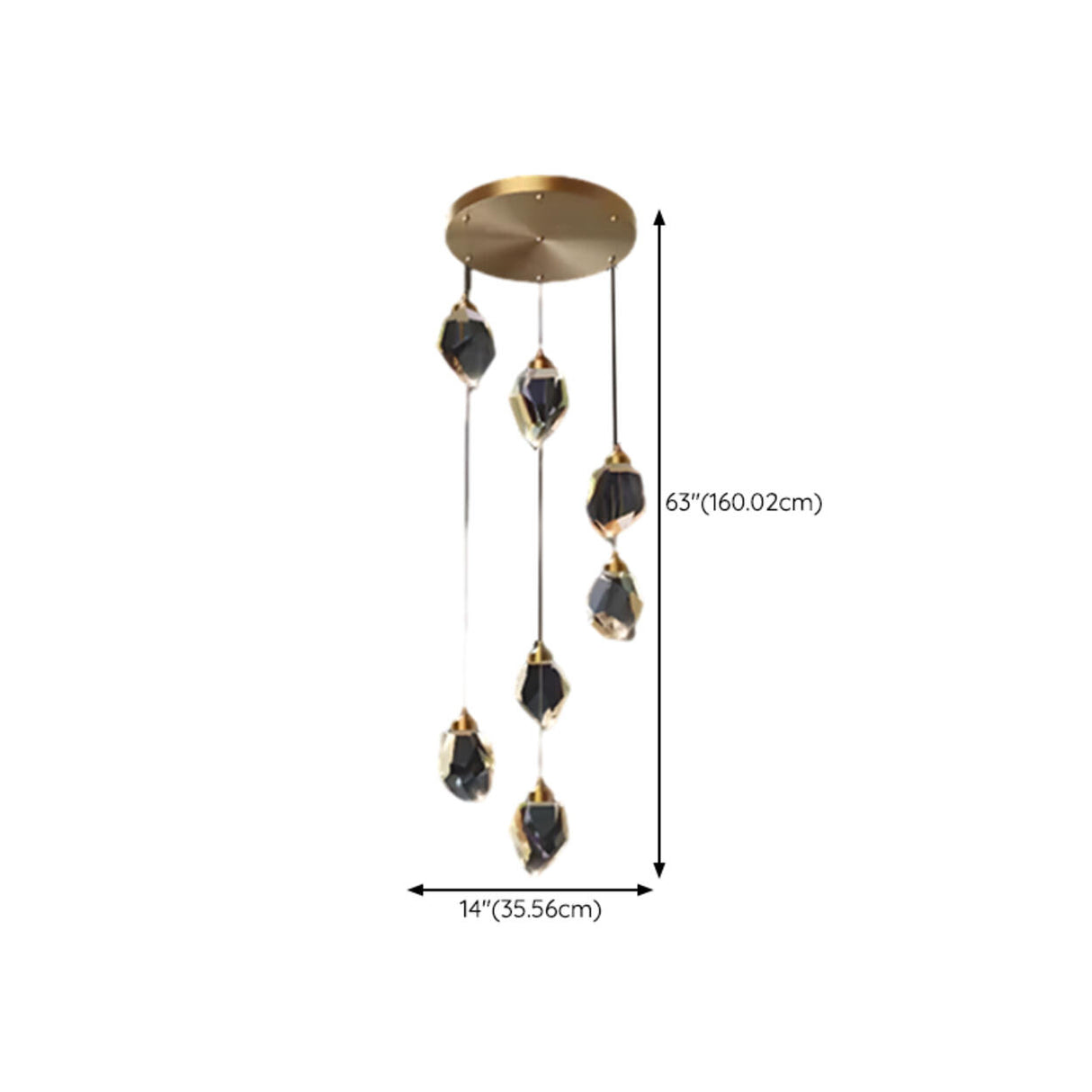 Modern Crystal Cluster String Led Pendant Light Image - 23