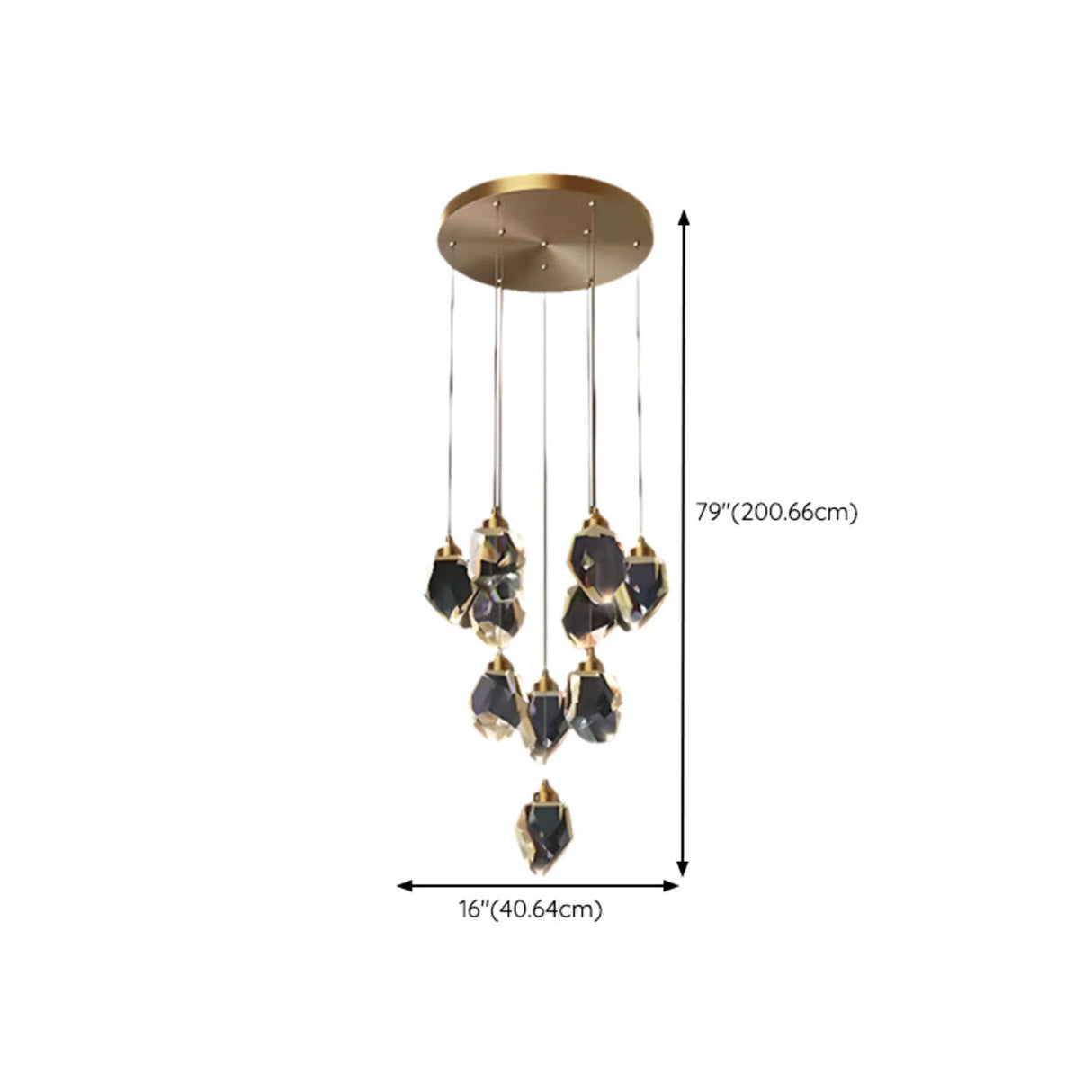 Modern Crystal Cluster String Led Pendant Light Image - 24