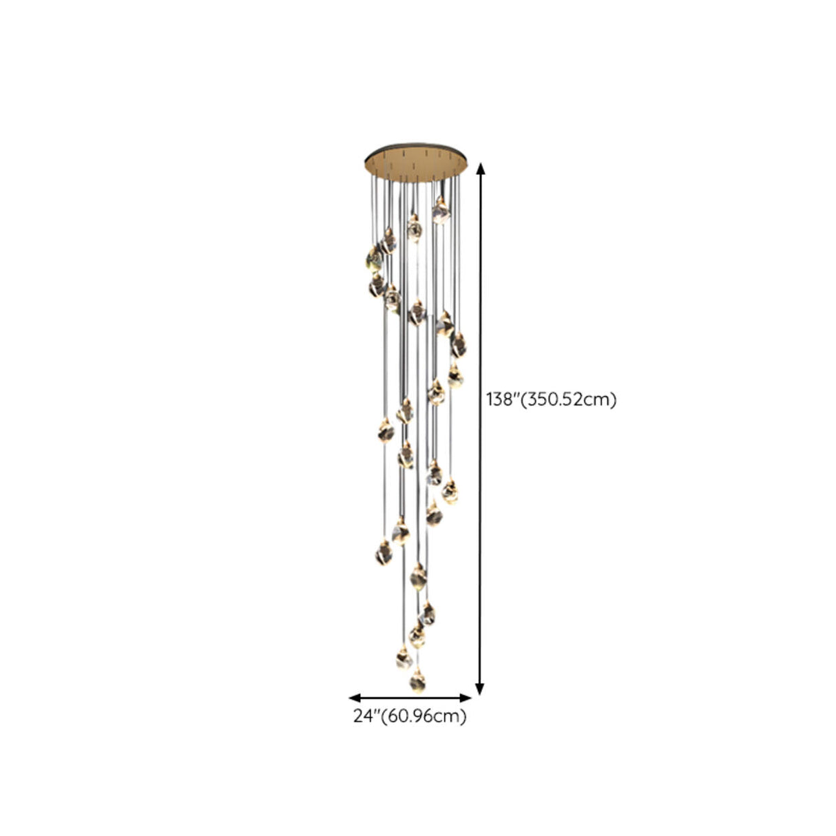 Modern Crystal Cluster String Led Pendant Light Image - 27