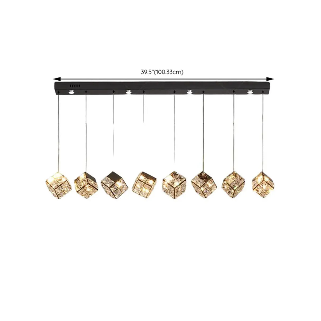 Modern Crystal Cube Pendant Light for Dining Room & Kitchen Image - 10