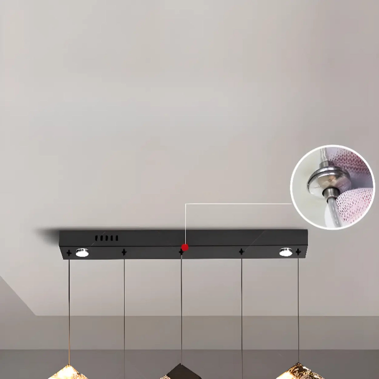 Modern Crystal Cube Pendant Light for Dining Room & Kitchen Image - 7