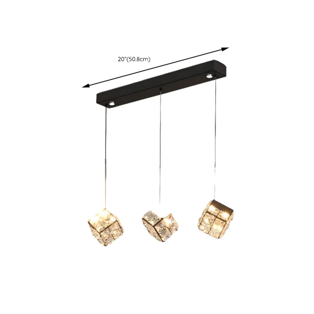 Modern Crystal Cube Pendant Light for Dining Room & Kitchen