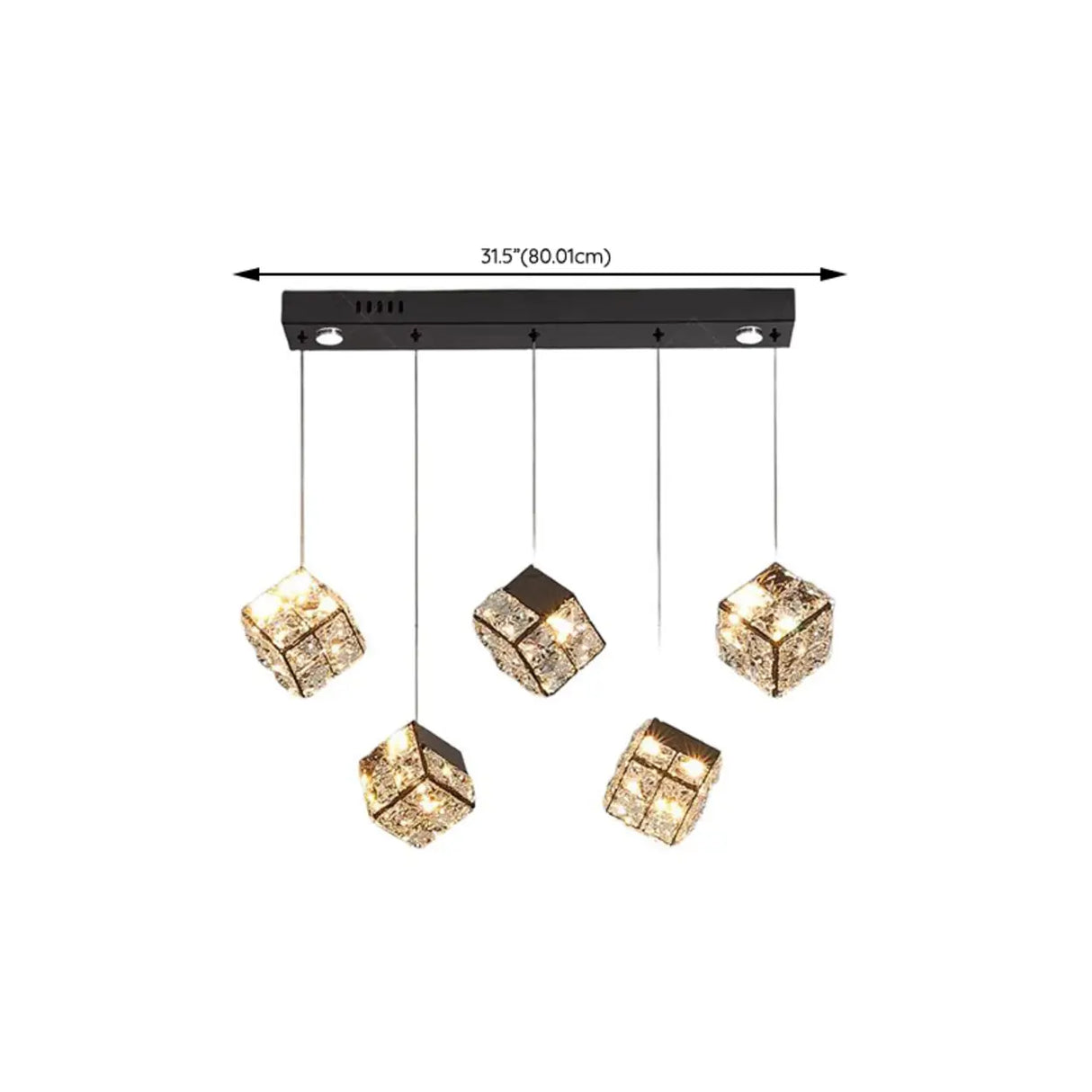 Modern Crystal Cube Pendant Light for Dining Room & Kitchen Image - 9
