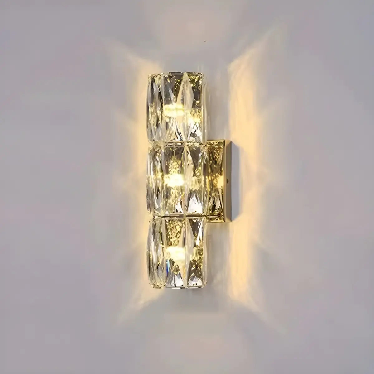 Modern Chrome Crystal Wall Sconce Light Fixture Image - 11