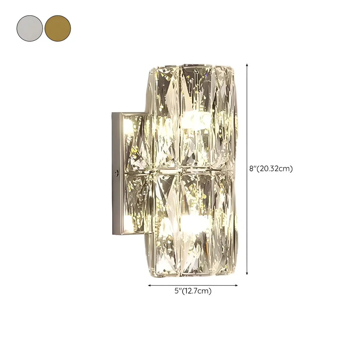 Modern Chrome Crystal Wall Sconce Light Fixture