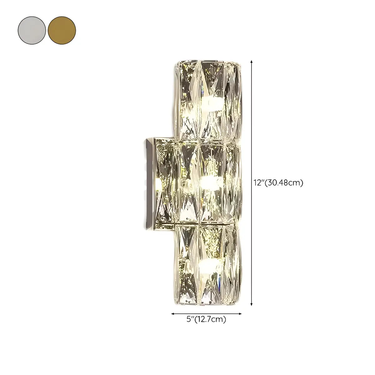 Modern Chrome Crystal Wall Sconce Light Fixture Image - 20