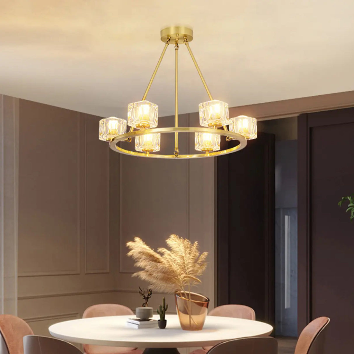 Modern Crystal Glass Pendant Lamp for Living Room Image - 16