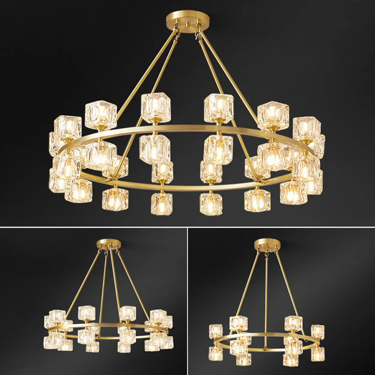 Modern Crystal Glass Pendant Lamp for Living Room Image - 2