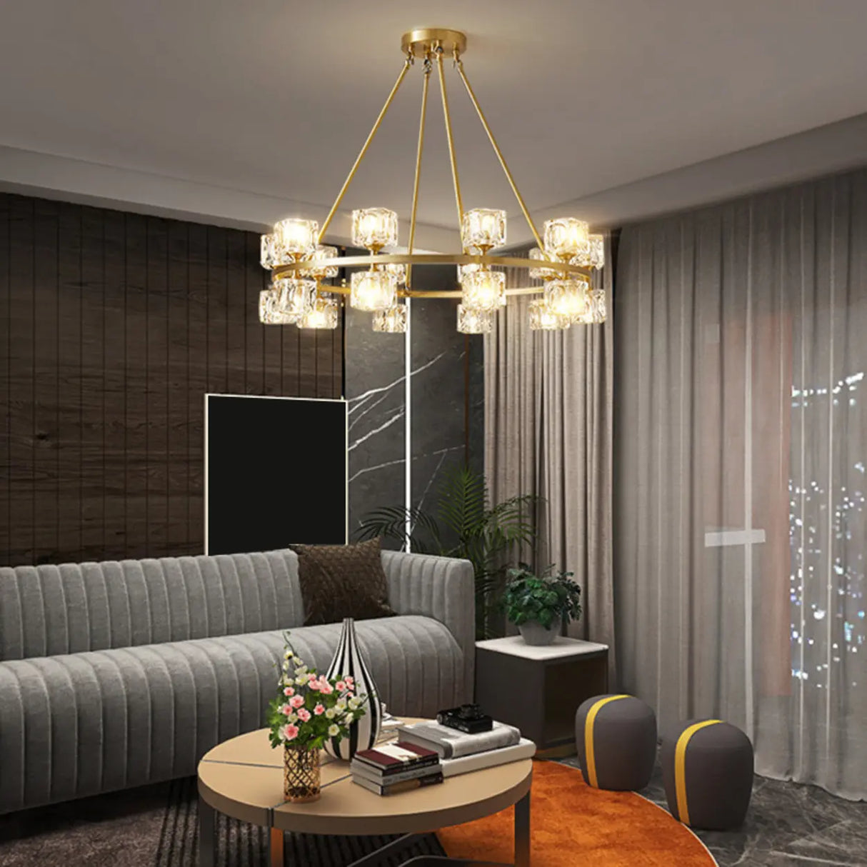Modern Crystal Glass Pendant Lamp for Living Room Image - 3