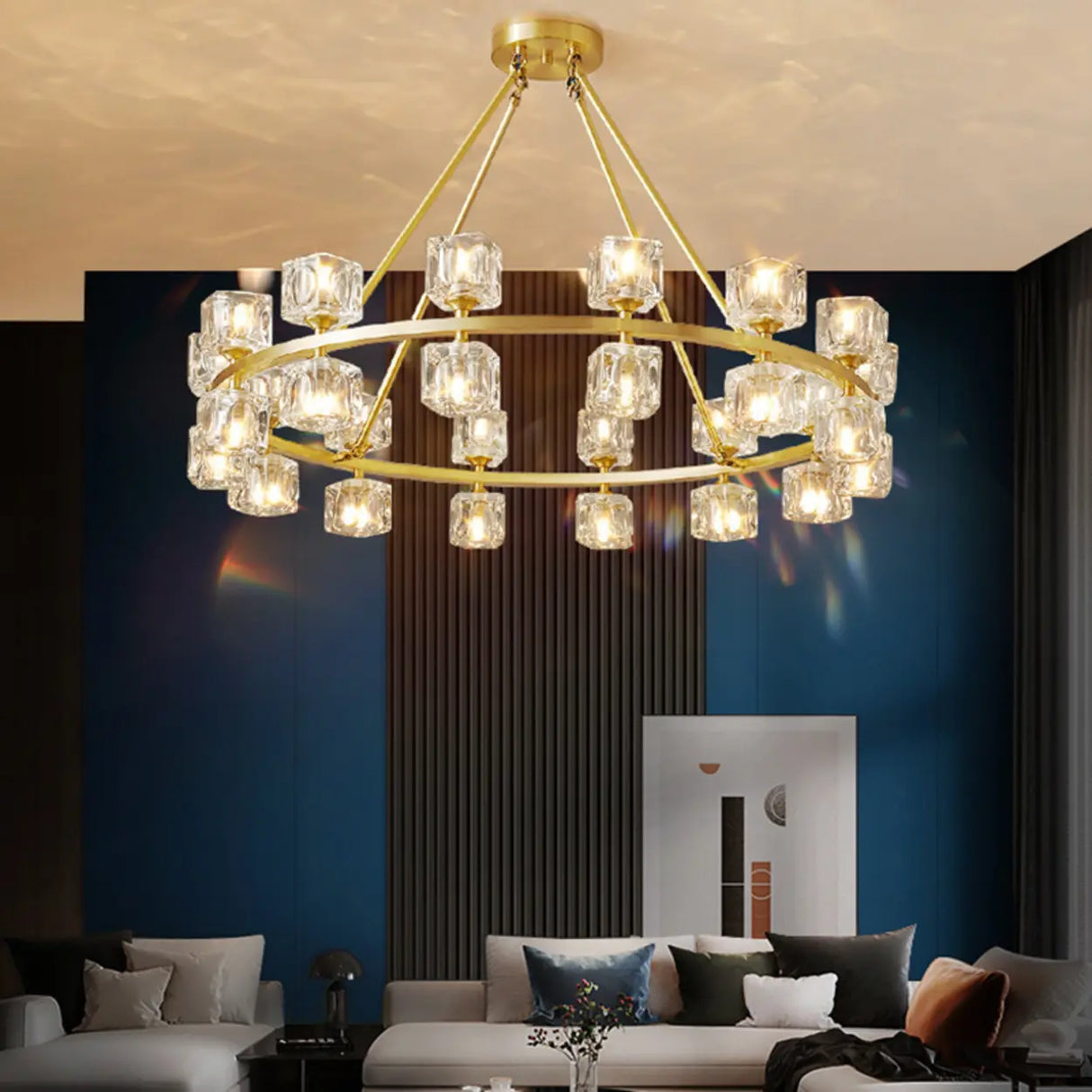 Modern Crystal Glass Pendant Lamp for Living Room Image - 4