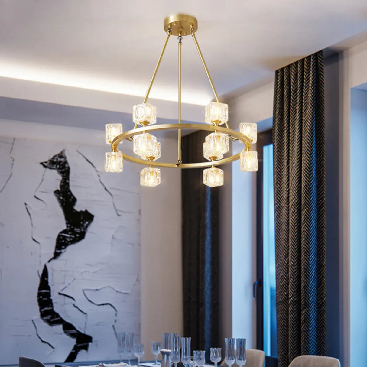 Modern Crystal Glass Pendant Lamp for Living Room Image - 5