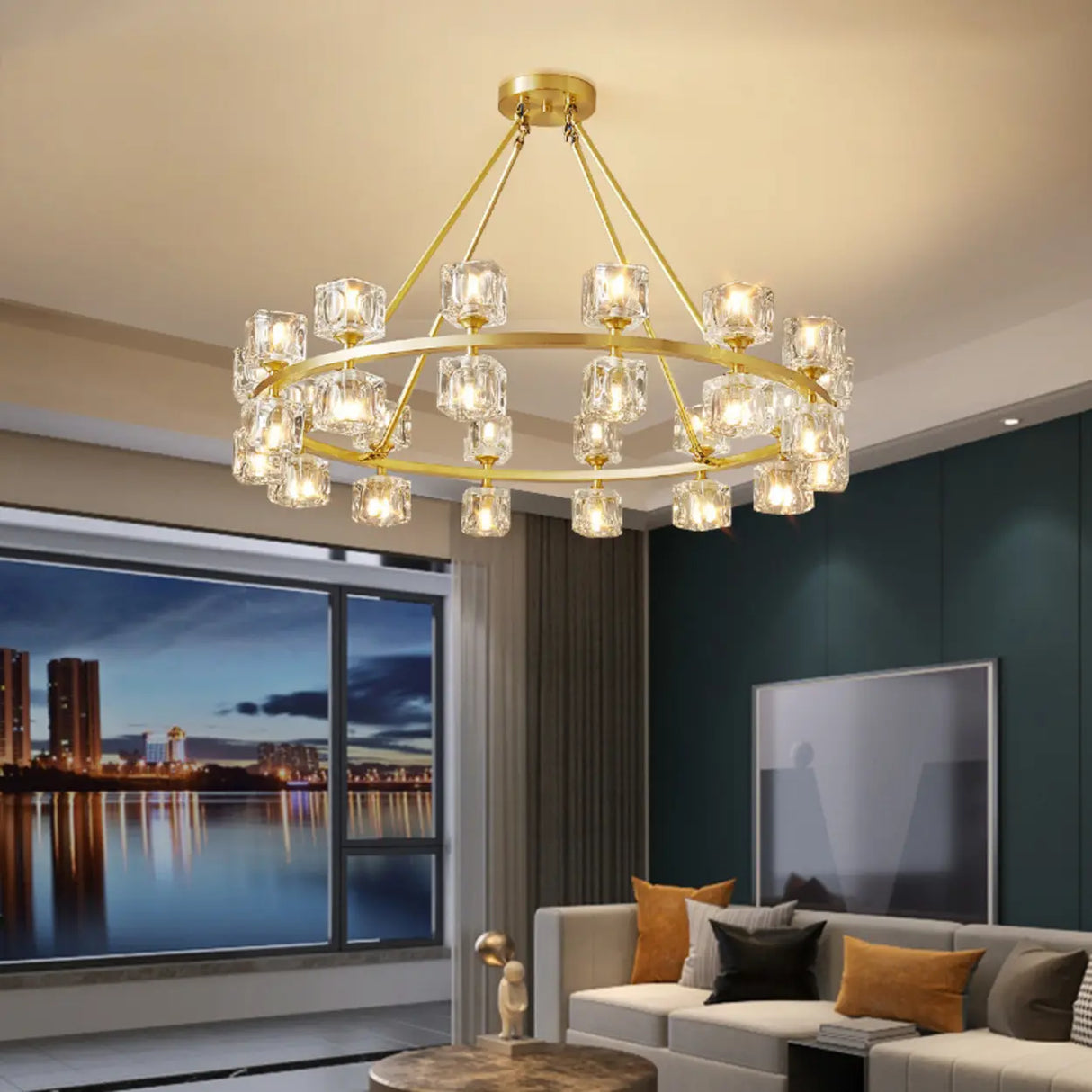 Modern Crystal Glass Pendant Lamp for Living Room Image - 6