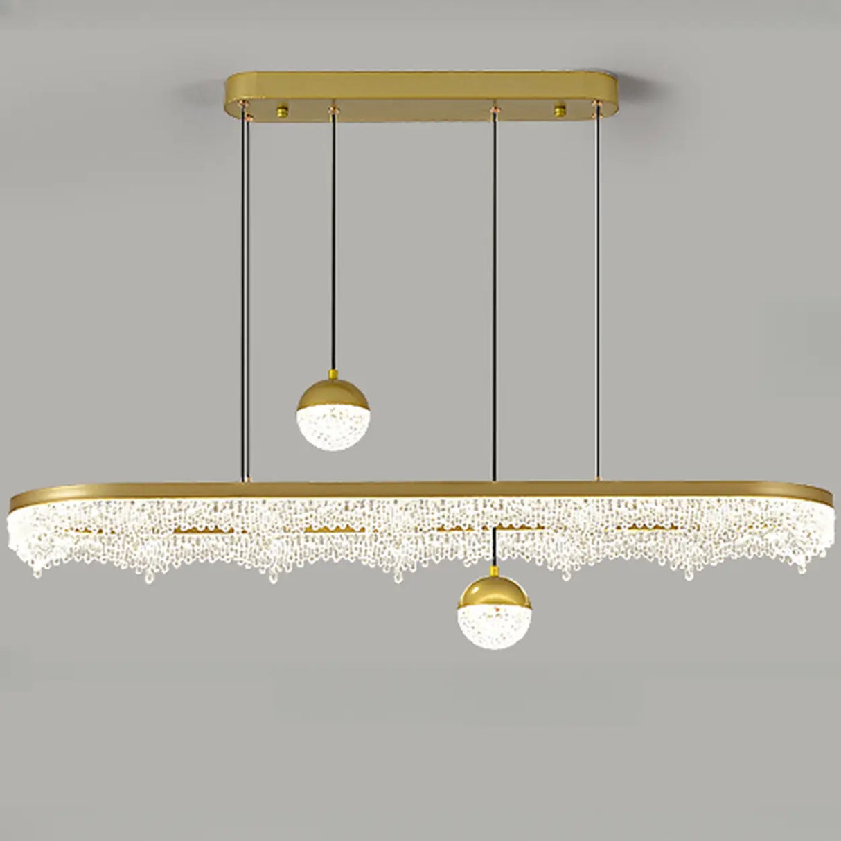 Modern Crystal Island Chandelier LED Pendant Lighting, 2 Globe Image - 3