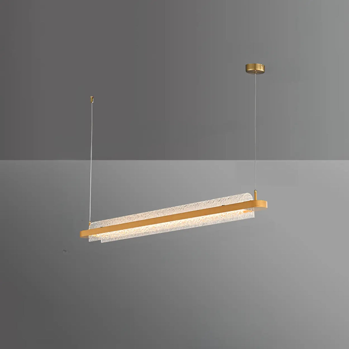 Modern Crystal LED Linear Pendant Light for Kitchen Island Image - 2