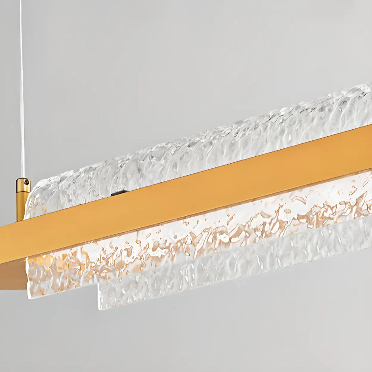 Modern Crystal LED Linear Pendant Light for Kitchen Island Image - 5
