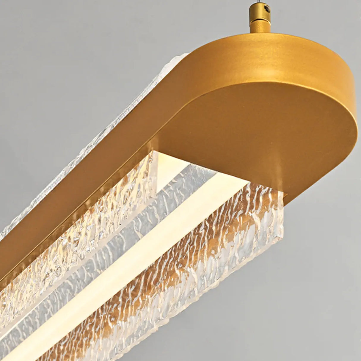 Modern Crystal LED Linear Pendant Light for Kitchen Island Image - 6