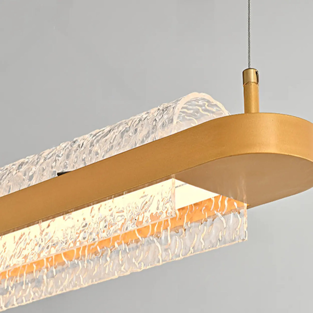Modern Crystal LED Linear Pendant Light for Kitchen Island Image - 8