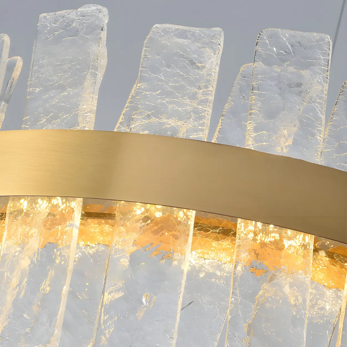 Modern Crystal Linear Chandelier with Gold Finish, 48 Inch Image - 9