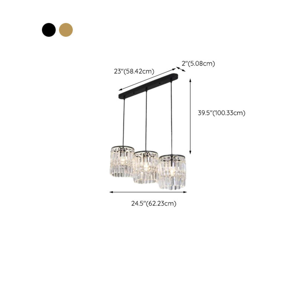 Modern Crystal Pendant Island Ceiling Light Trio