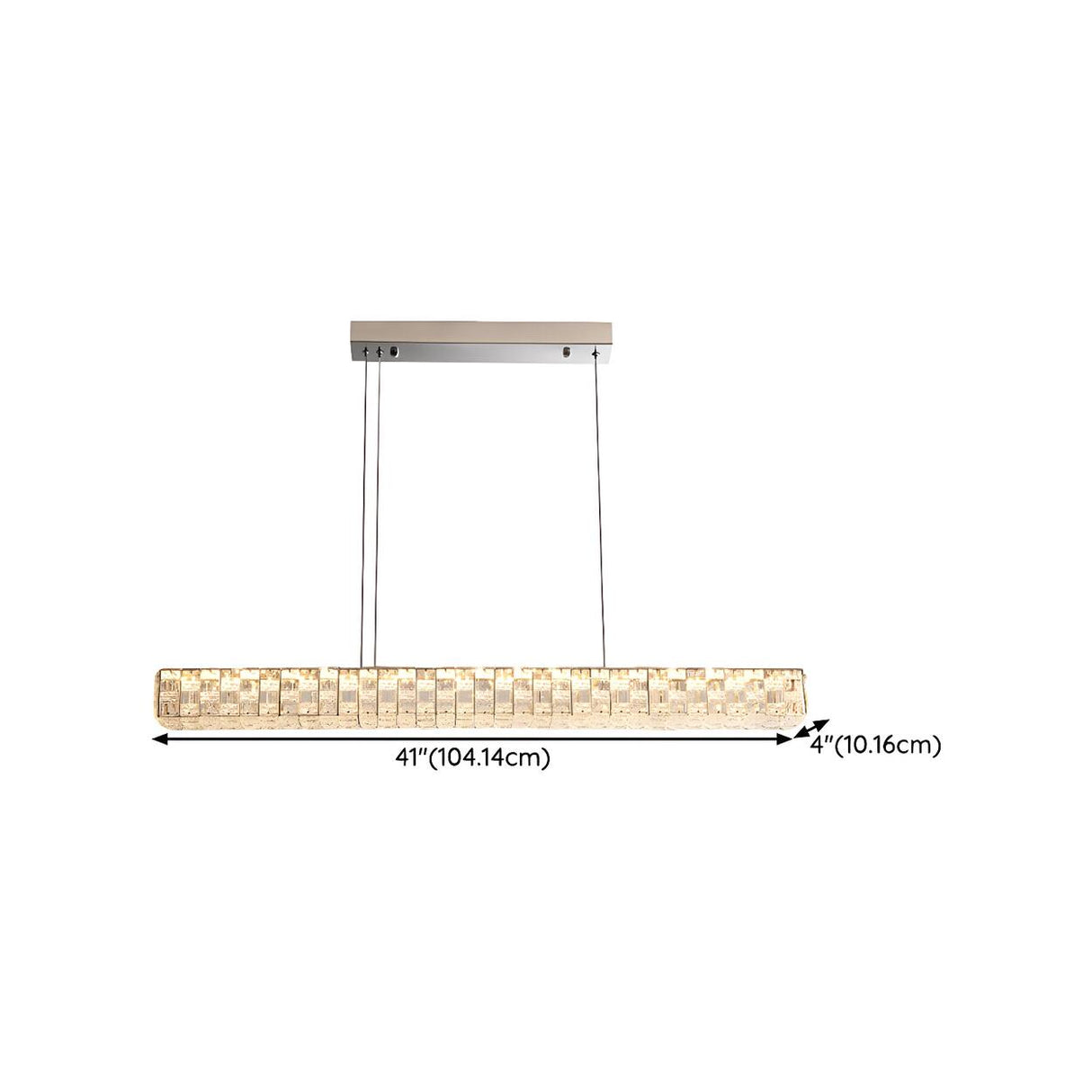 Modern Crystal Rectangular Island Chandelier Light