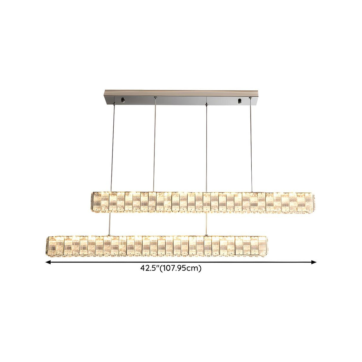 Modern Crystal Rectangular Island Chandelier Light Image - 11