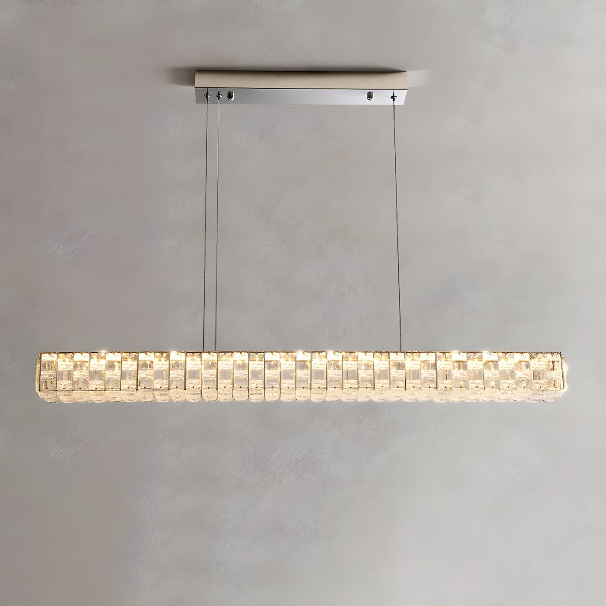Modern Crystal Rectangular Island Chandelier Light Image - 4