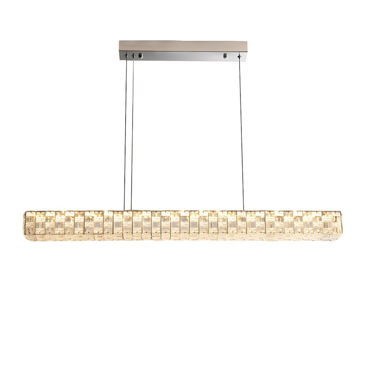 Modern Crystal Rectangular Island Chandelier Light Image - 5