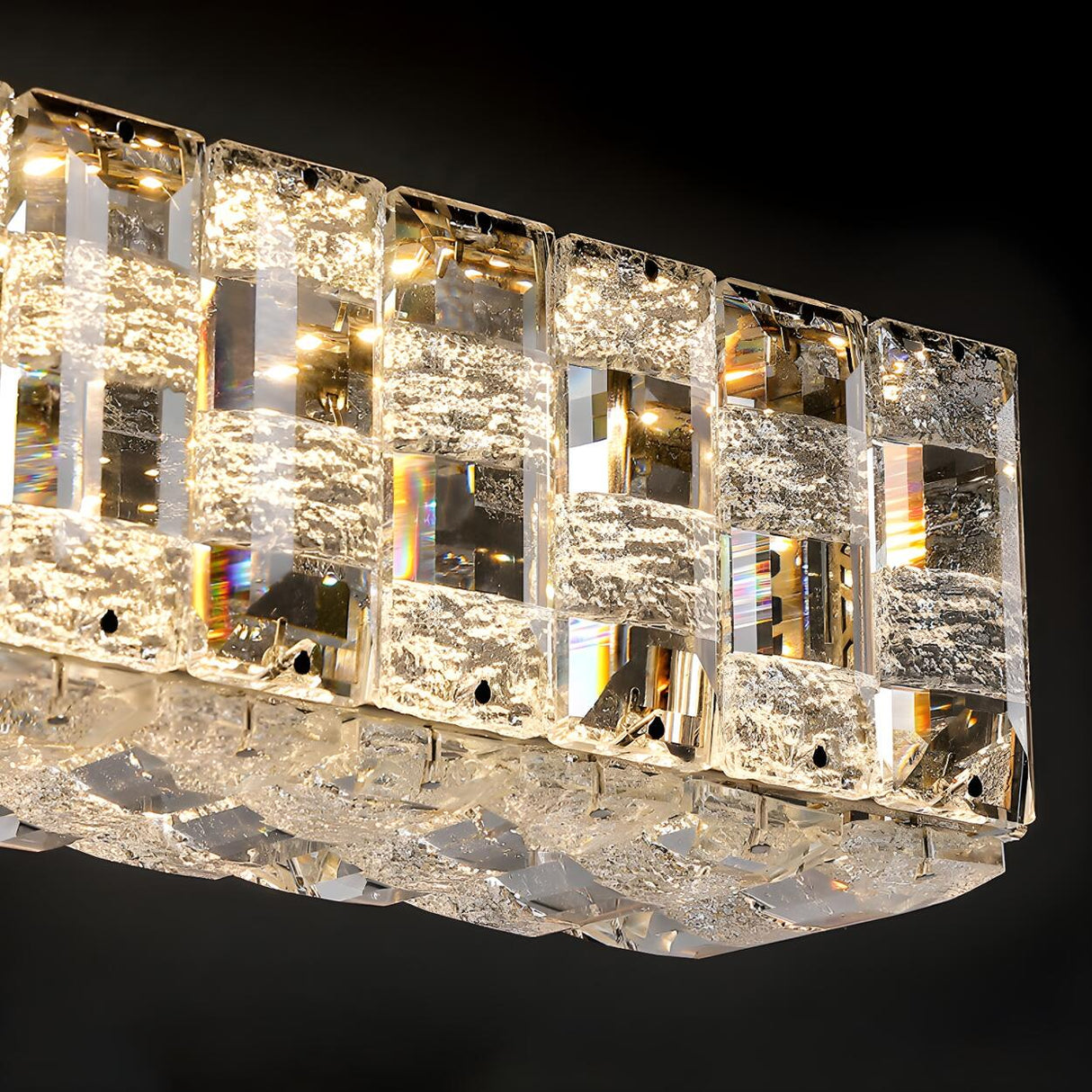 Modern Crystal Rectangular Island Chandelier Light Image - 7