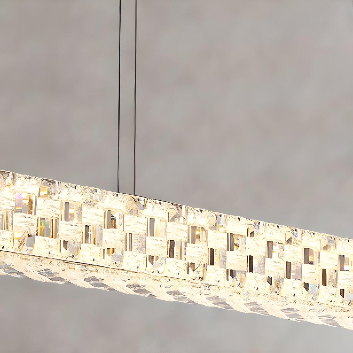Modern Crystal Rectangular Island Chandelier Light Image - 9