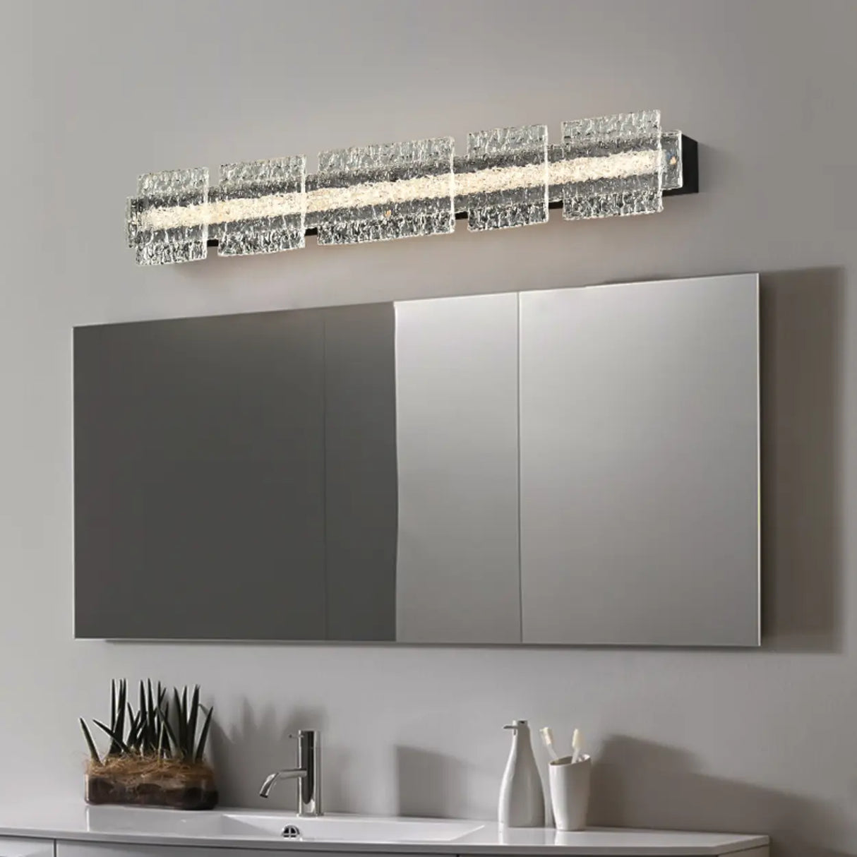 Modern Crystalline LED Vanity Light for Bathroom Décor Image - 1