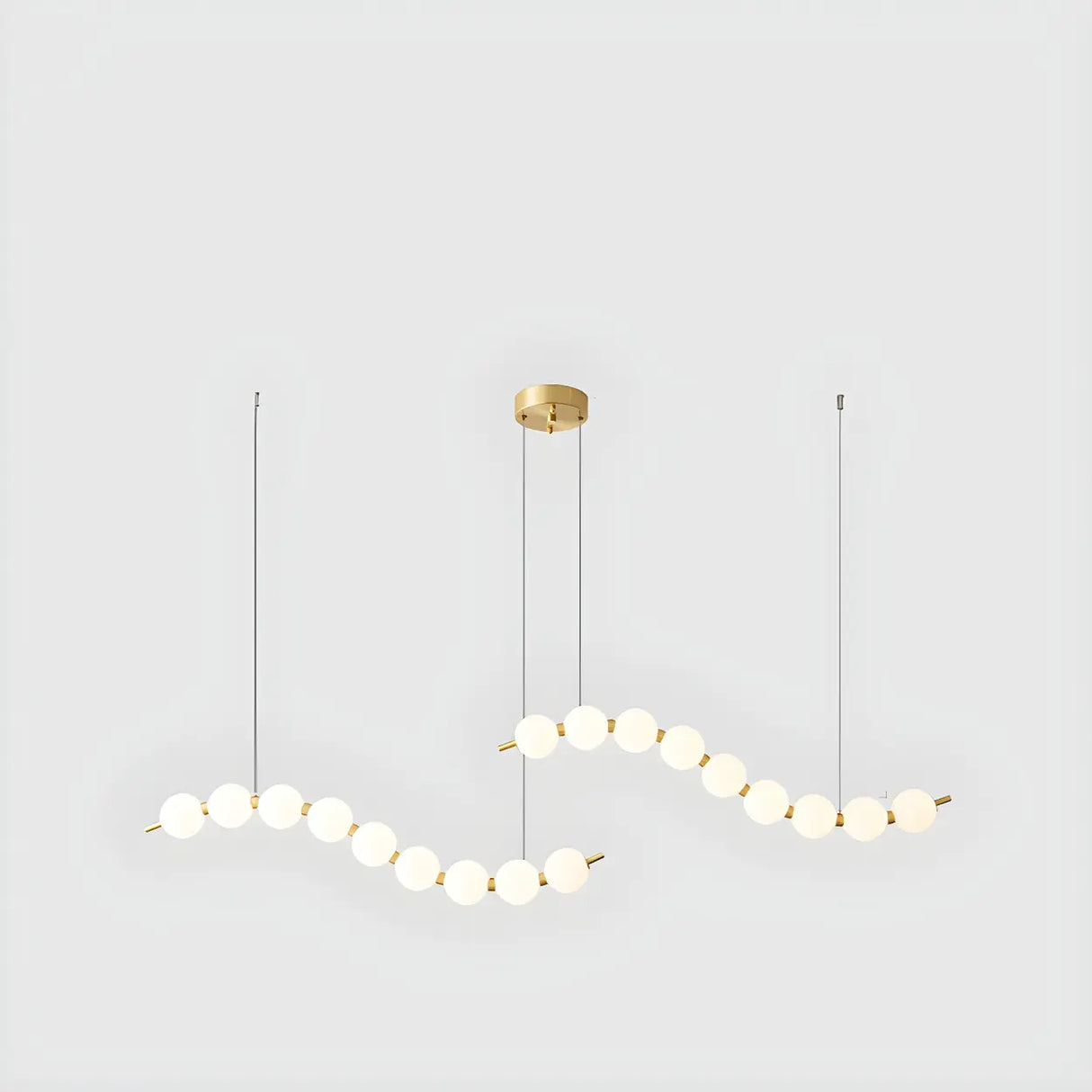 Modern Curve White Ball LED Island Pendant Light Image - 3