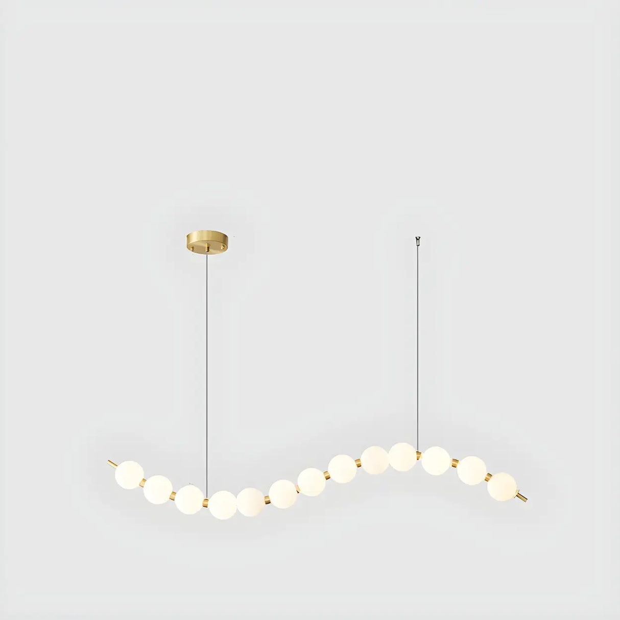 Modern Curve White Ball LED Island Pendant Light Image - 5
