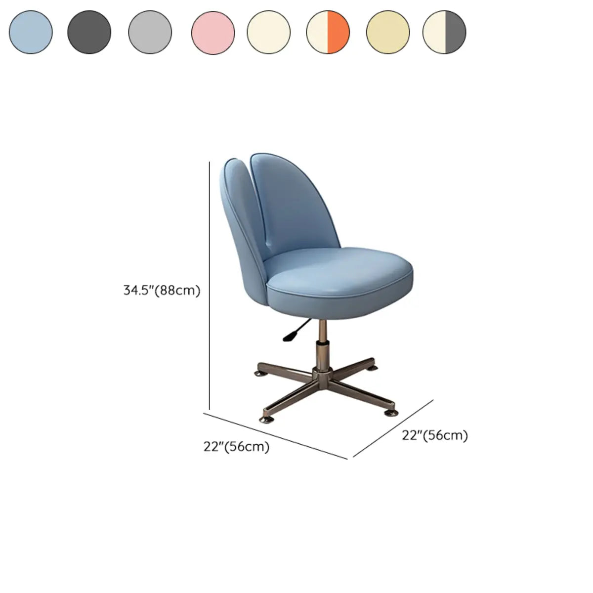 Modern Curved Alloy Task Office Stool Adjustable Pink Seat