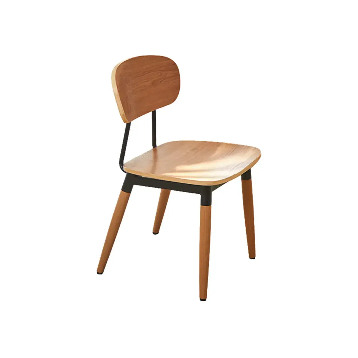 Modern Curved Open-Back Armless Dining Chair Image - 17