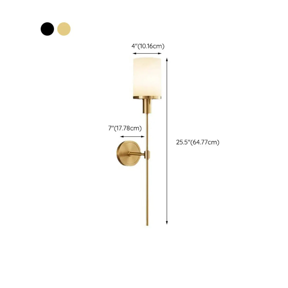 Modern Cylinder Metal LED Wall Sconce Black 5-9 Inch