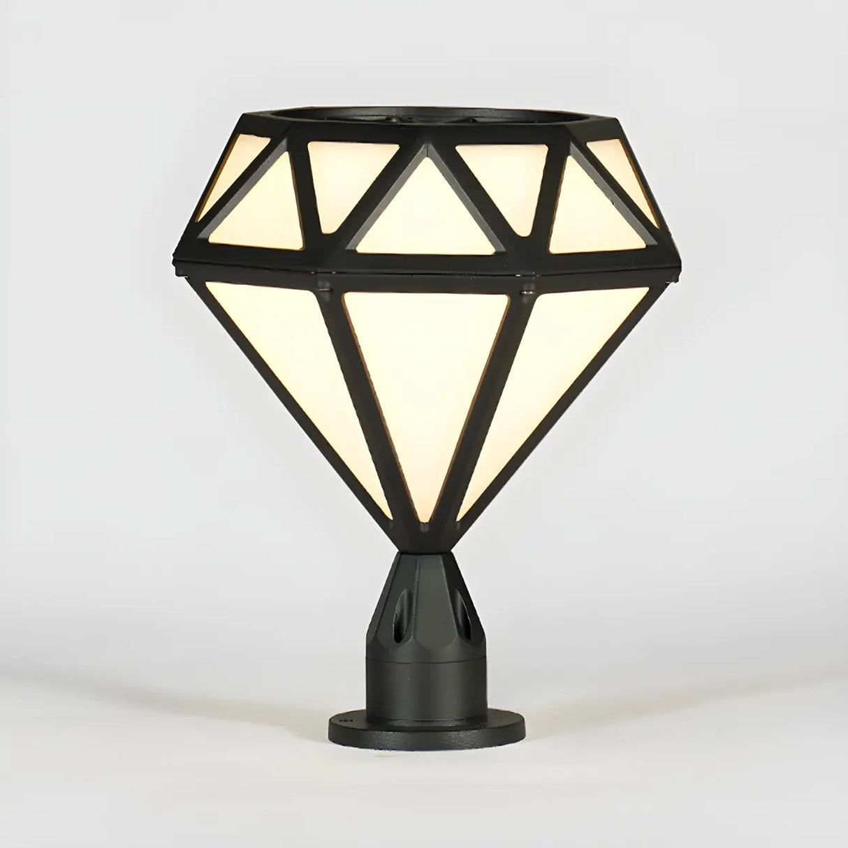 Modern Diamond Shape Outdoor Fence Post Light Black Image - 7