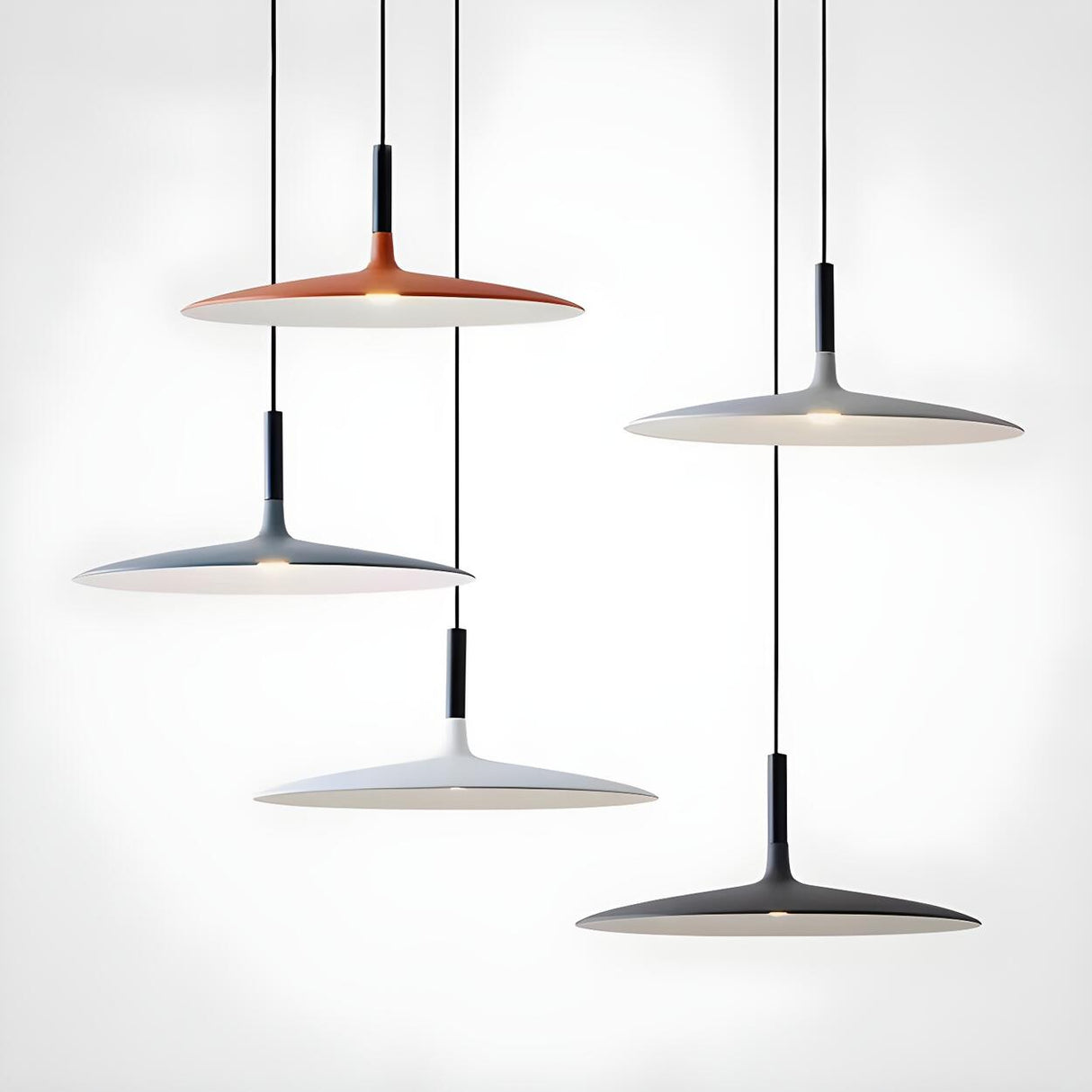 Modern Dimmable Aluminium Sleek Disc Pendant Light Image - 1