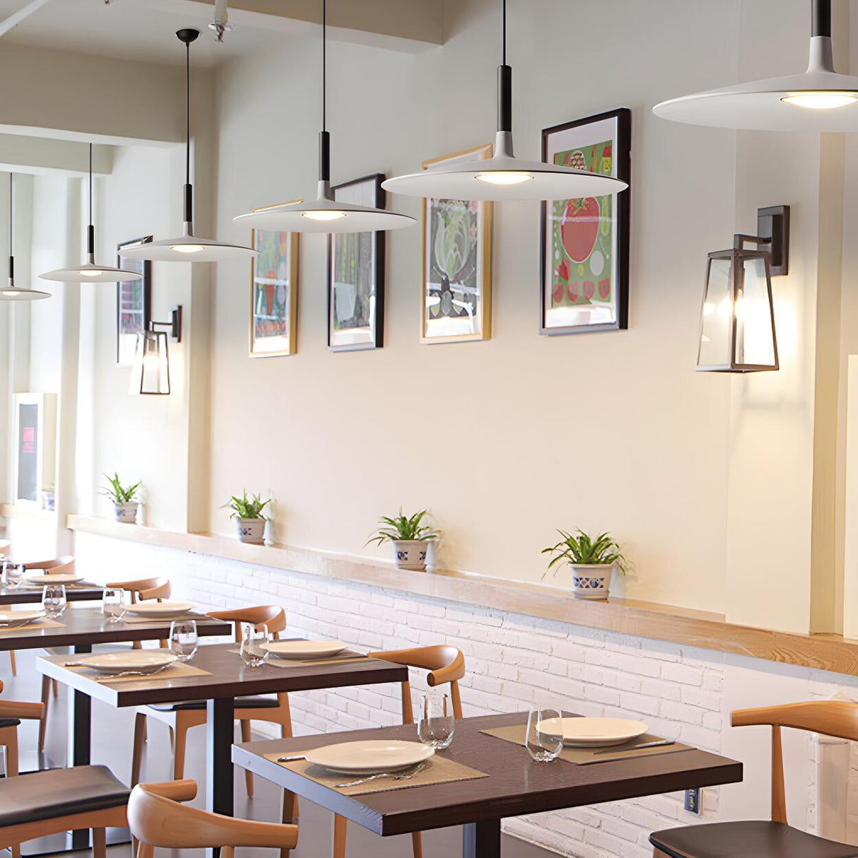 Modern Dimmable Aluminium Sleek Disc Pendant Light Image - 11